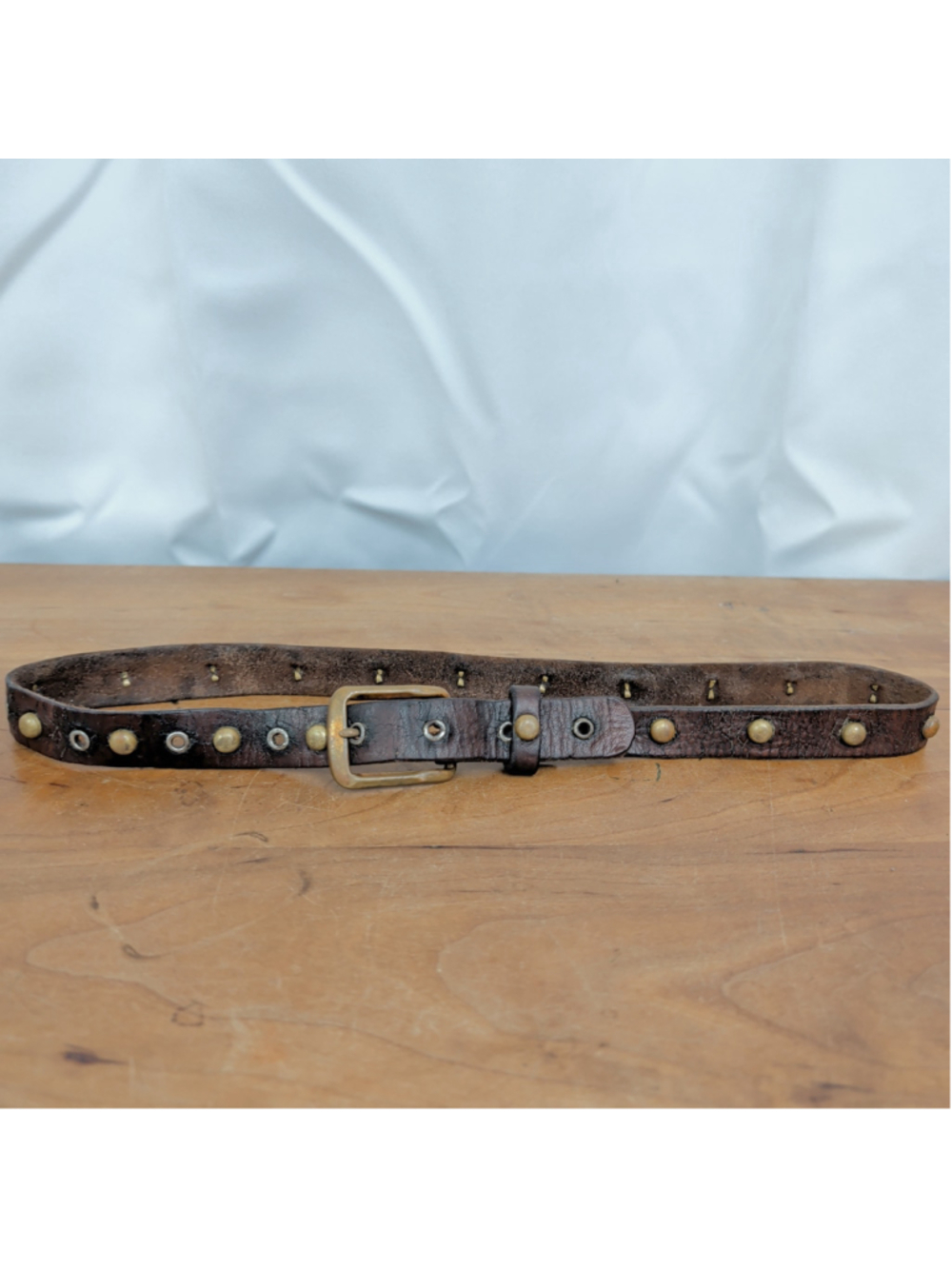 Incredible Distressed True Vintage Studded Leather Belt